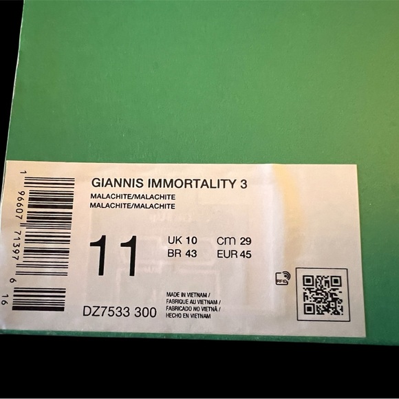 Nike Giannis Immortality 3 Green Pink Basketball Shoes men’s 11, DZ7533-300 NWT - Picture 7 of 7